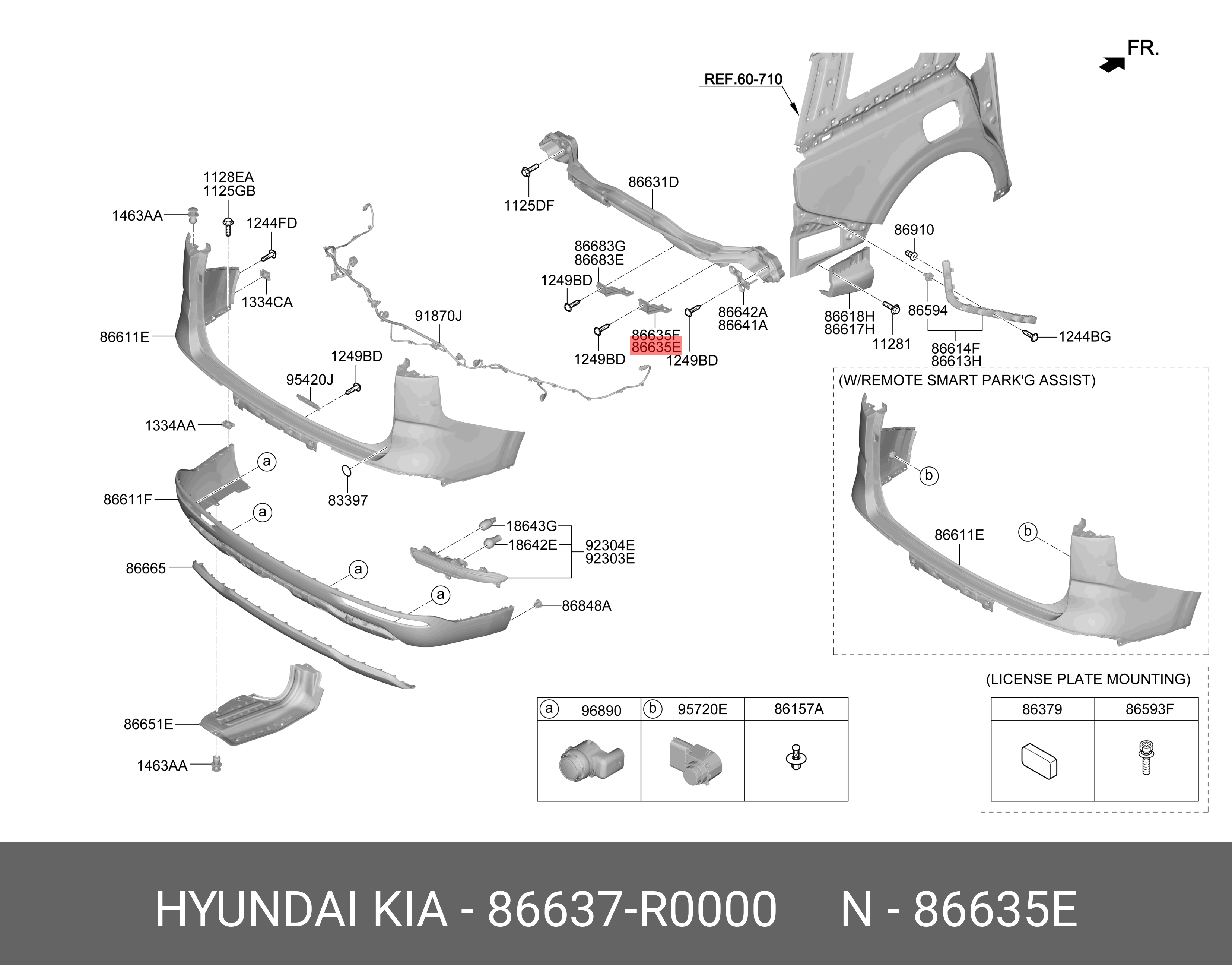 86637 R5000 86637R0000 HYUNDAI KIA Bumper reinforcement bracket