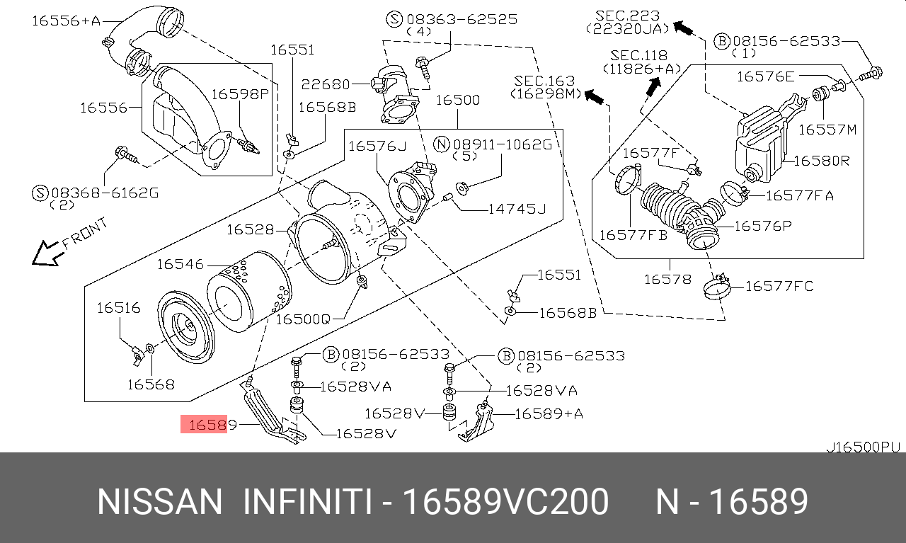16589-VC200 NISSAN BRACKET