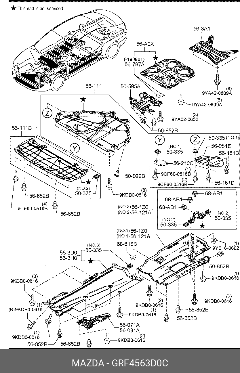 GRF4563D0C MAZDA COVER(R),UNDER