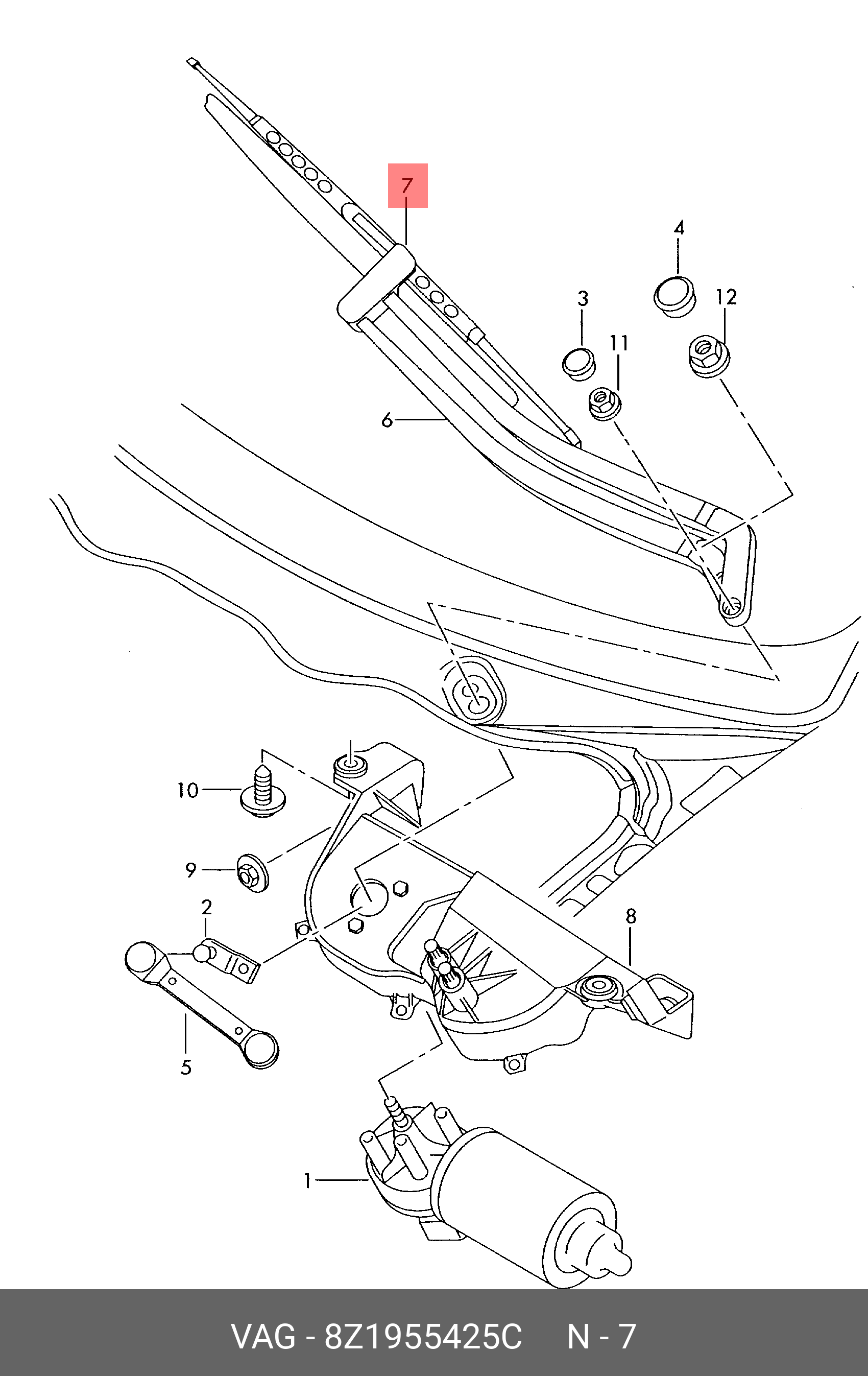Wiper blade set, front