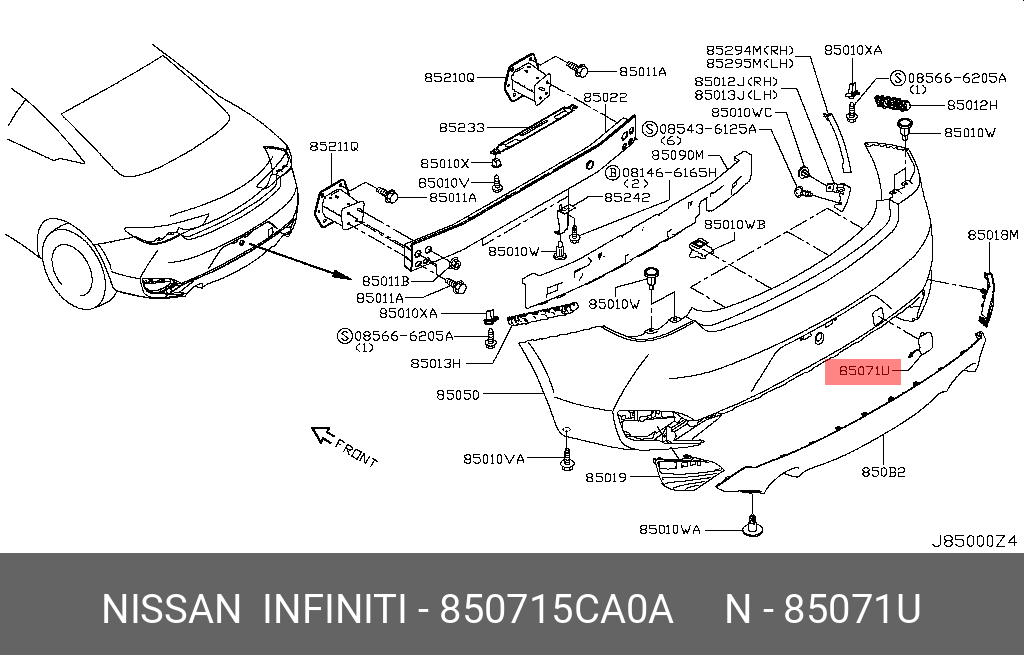 85071-5CA0A NISSAN FINISHER-REAR B