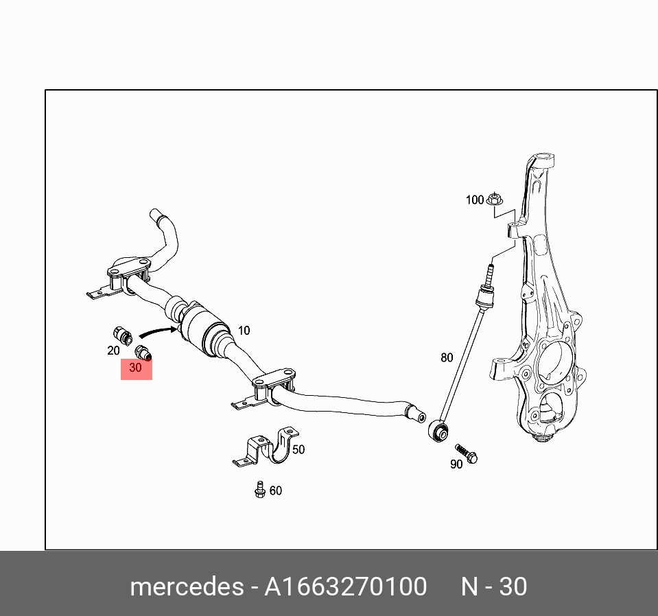 A 166 327 01 00 MERCEDES BENZ AIR FILTER,TORSION BAR-M(W166)