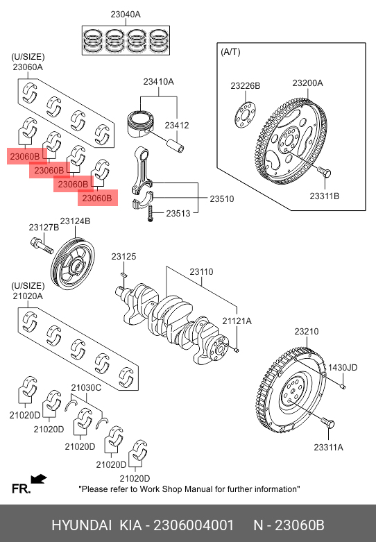 2306004001 HYUNDAI KIA Bearing shell