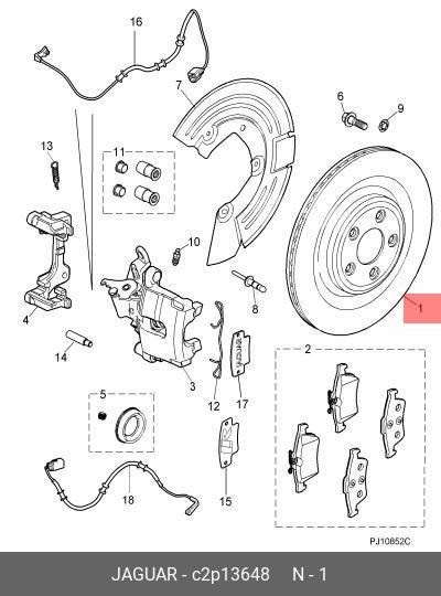 Rear brake discs, set