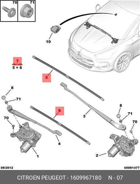 Wiper blade set, front