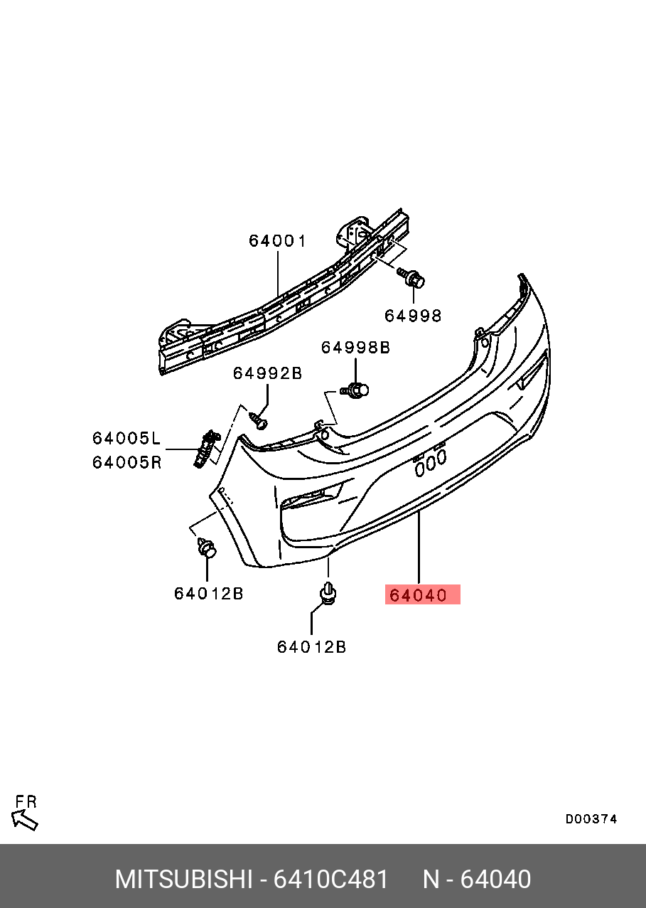 Mitsubishi MIRAGE 14-16 BUMPER REAR - 6410C481 | Spare Parts