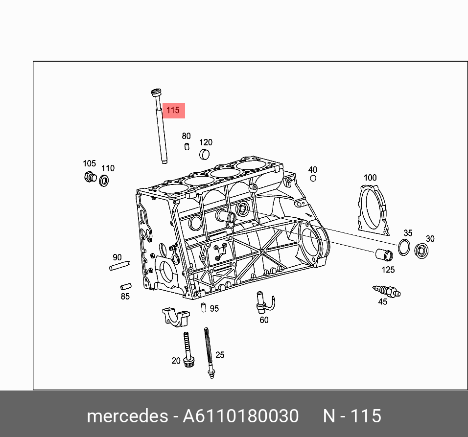 A6110180030 MERCEDES BENZ Oil separator tube