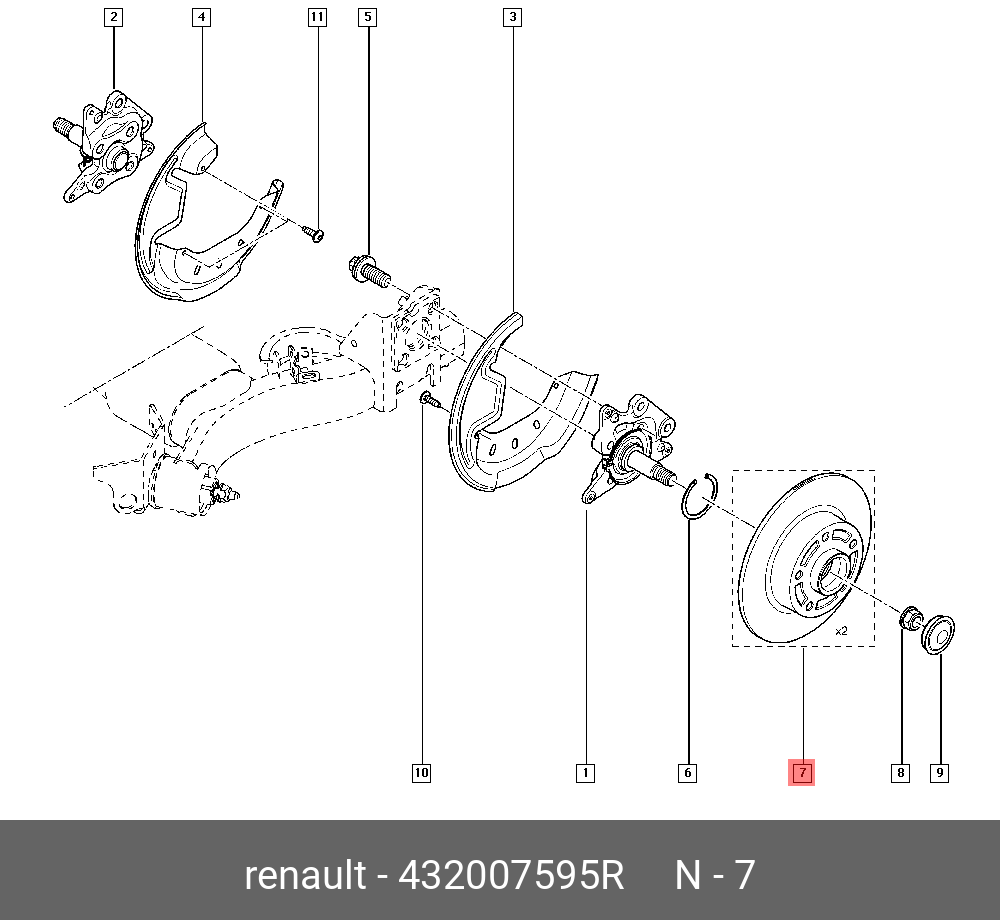 Rear brake discs, set