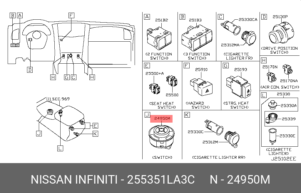 25535-1LA3C NISSAN VANTILATOR ASSY