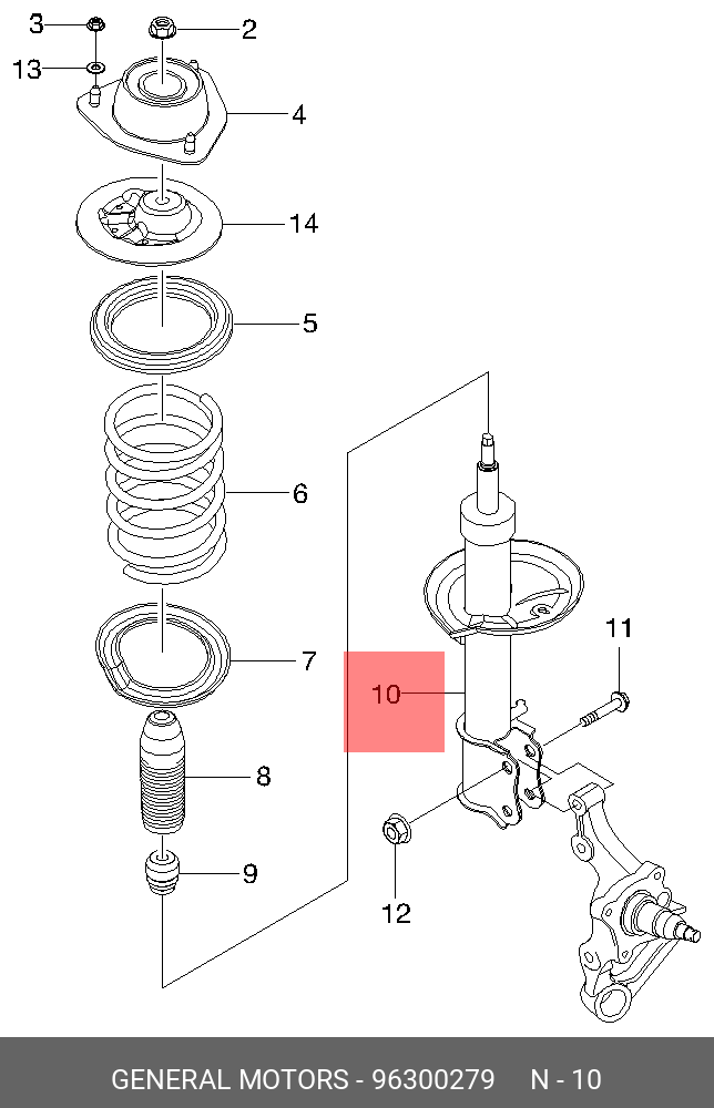 Амортизатор задний левый масляный