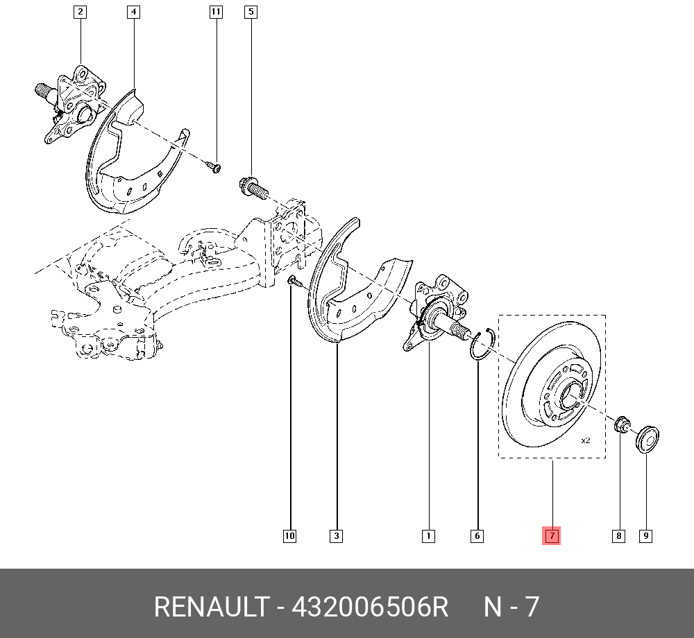 Rear brake discs, set