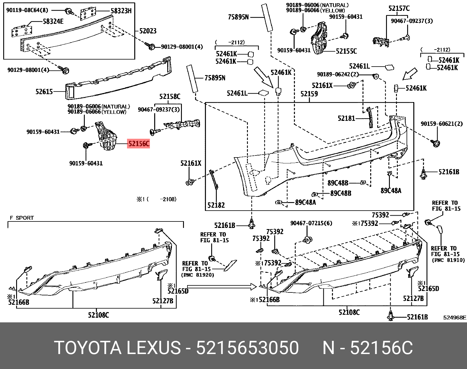 Support Rr. Bumper 52156-53050 TOYOTA LEXUS SUPPORT RR BUMPER