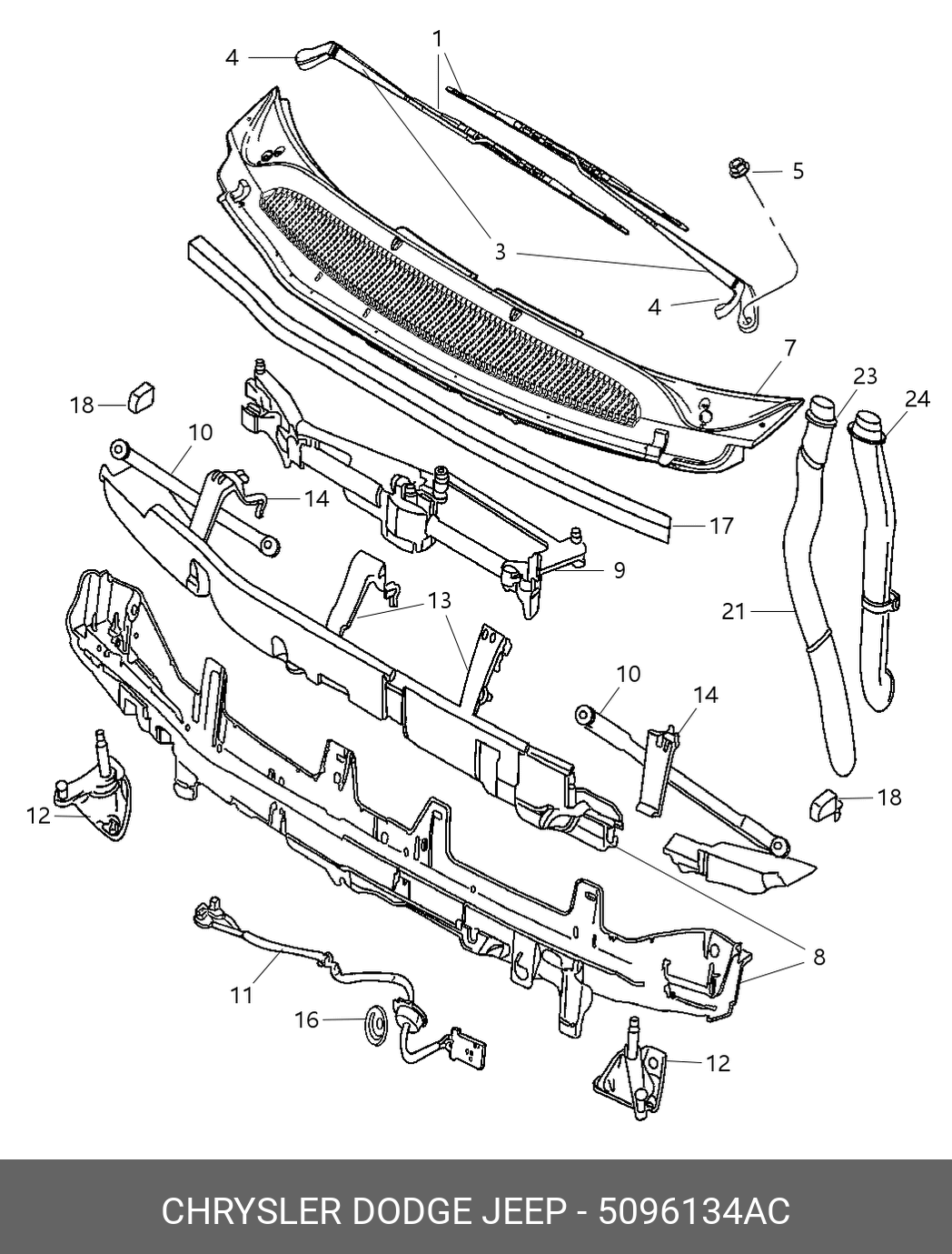 Front wiper blade, right