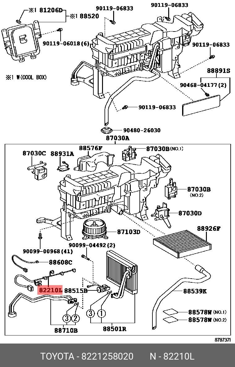 82212-58020 TOYOTA LEXUS HARNESS AIR