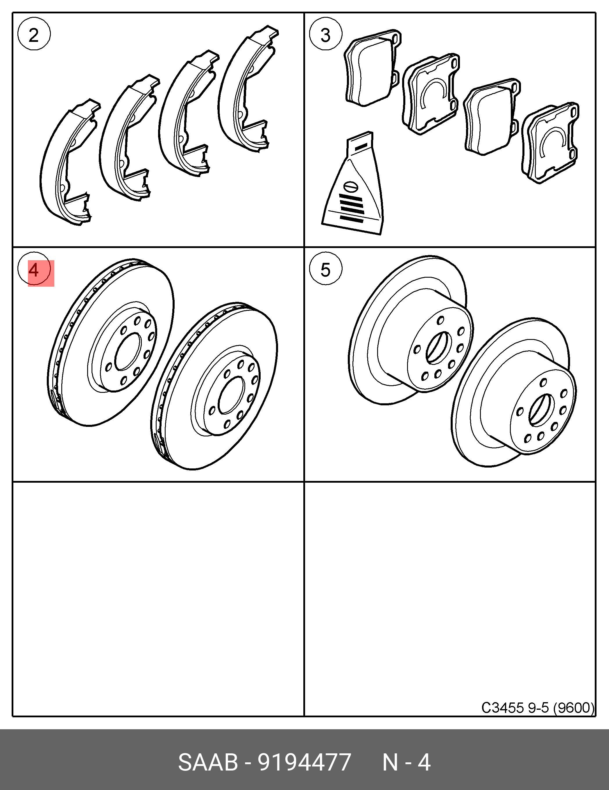 Front brake discs, set