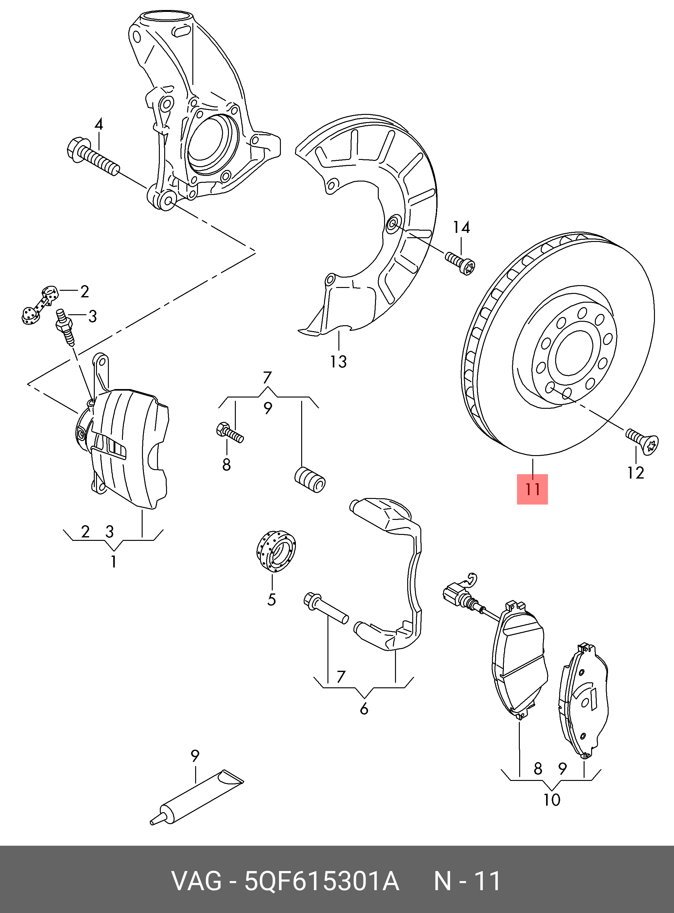 Front brake disc