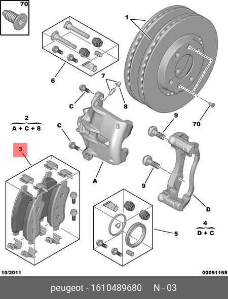 Front brake discs, set
