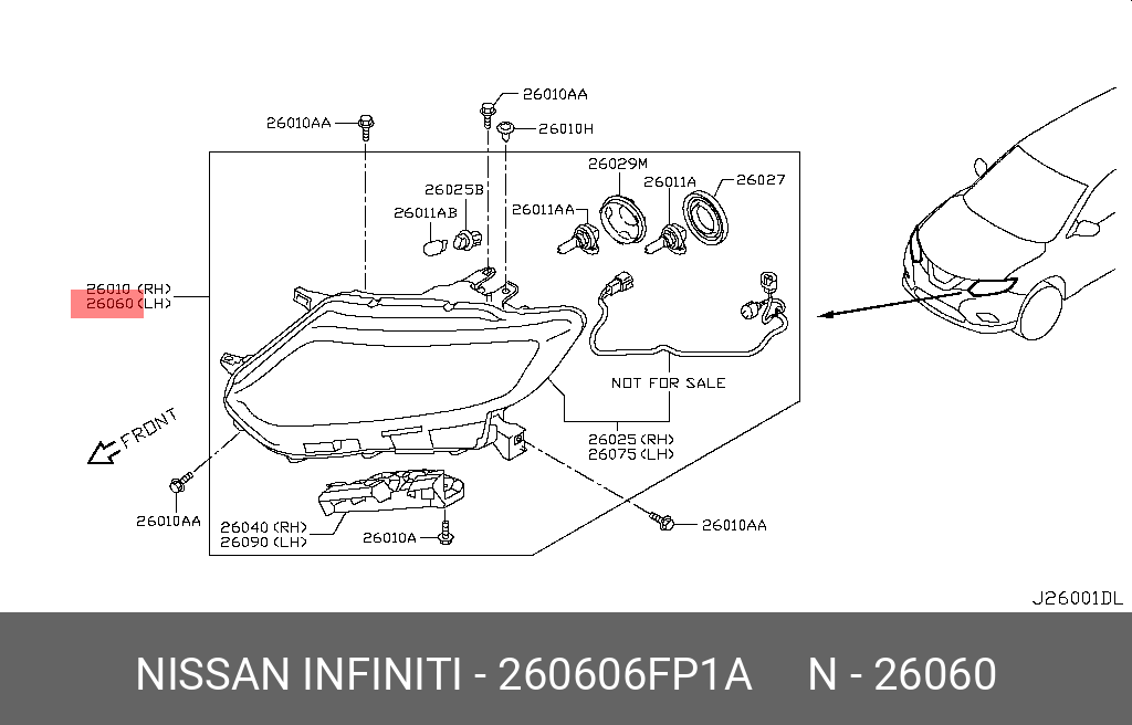 Nissan X-TRAIL 18-20 HEAD LAMP ME CN LH - 26060-6FP1A | Spare