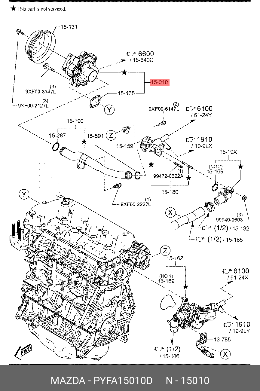 Pyfa15010d PYFA15010D MAZDA PUMP,WATER
