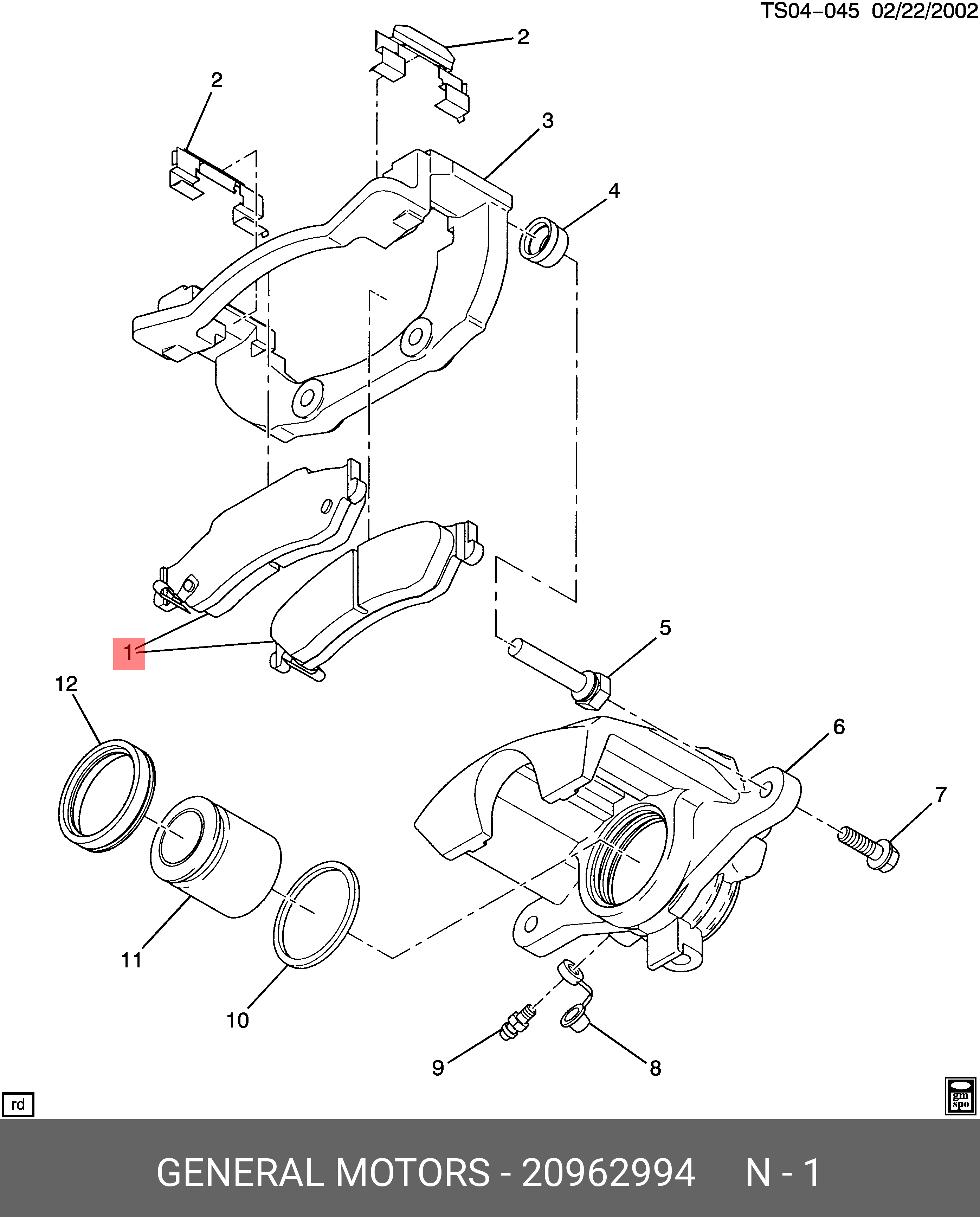 Rear brake pads, set