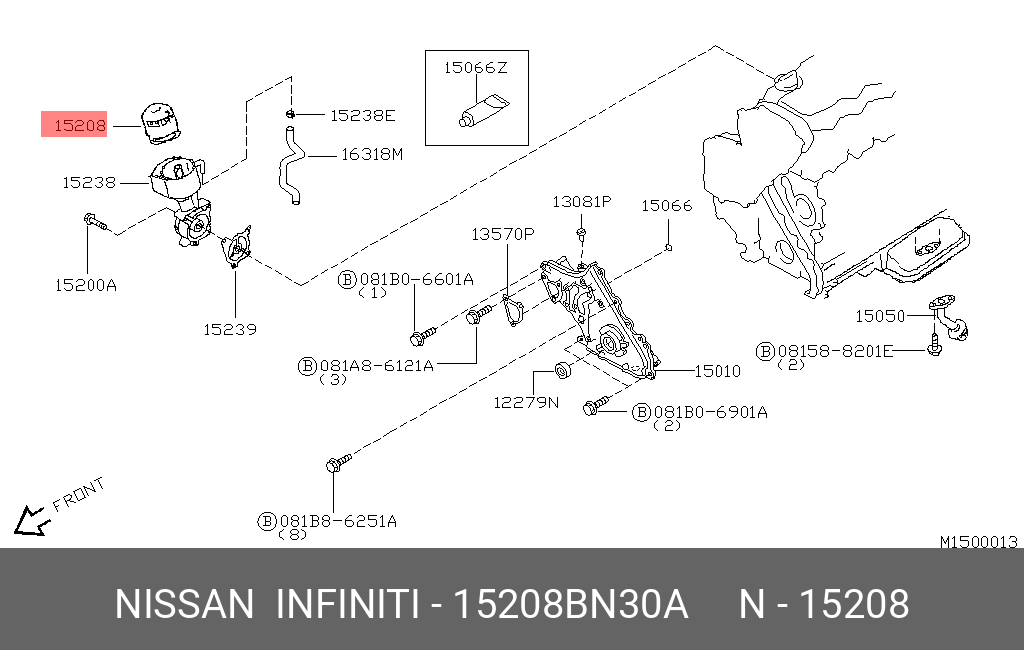15208-BN30A NISSAN Engine oil filter