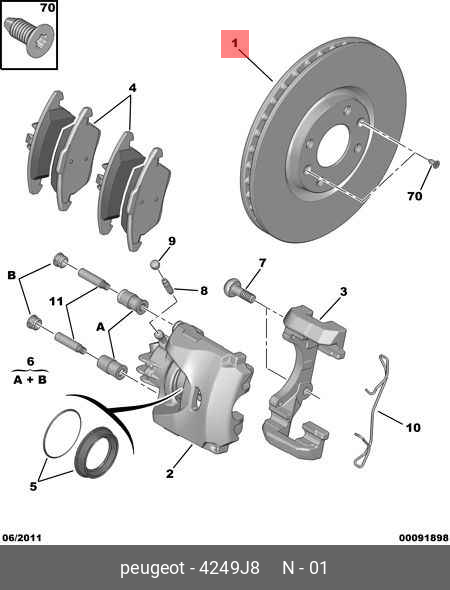 Front brake disc