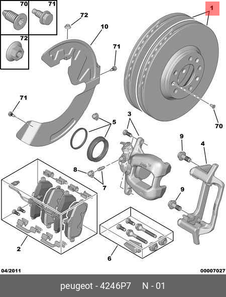 Front brake discs, set