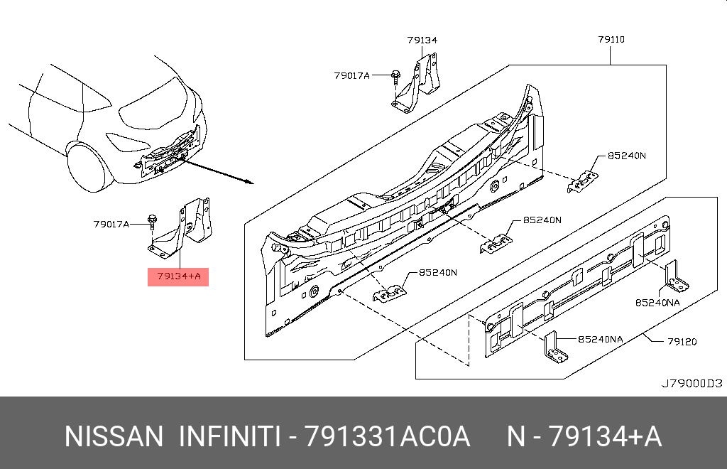 791331AC0A NISSAN BRACKET-R/PANEL