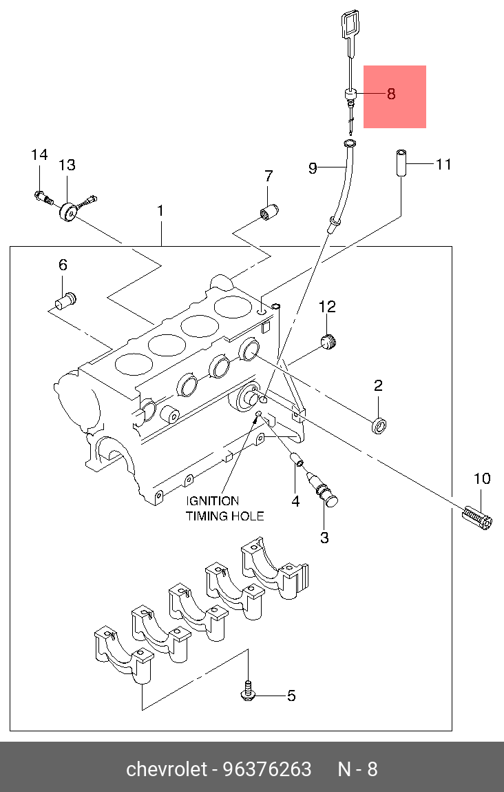 Щуп уровня масла двигателя