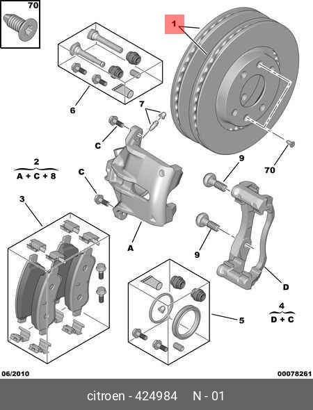 Front brake discs, set