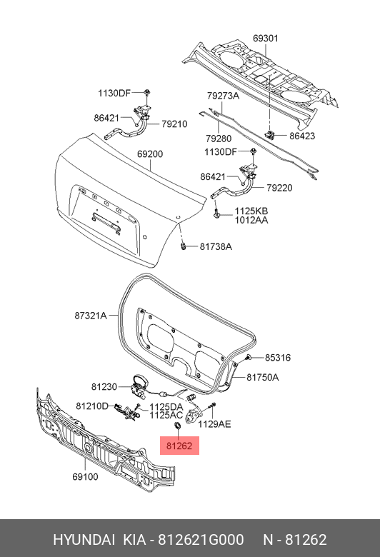 GROMMET-TRUNK LID LOCK