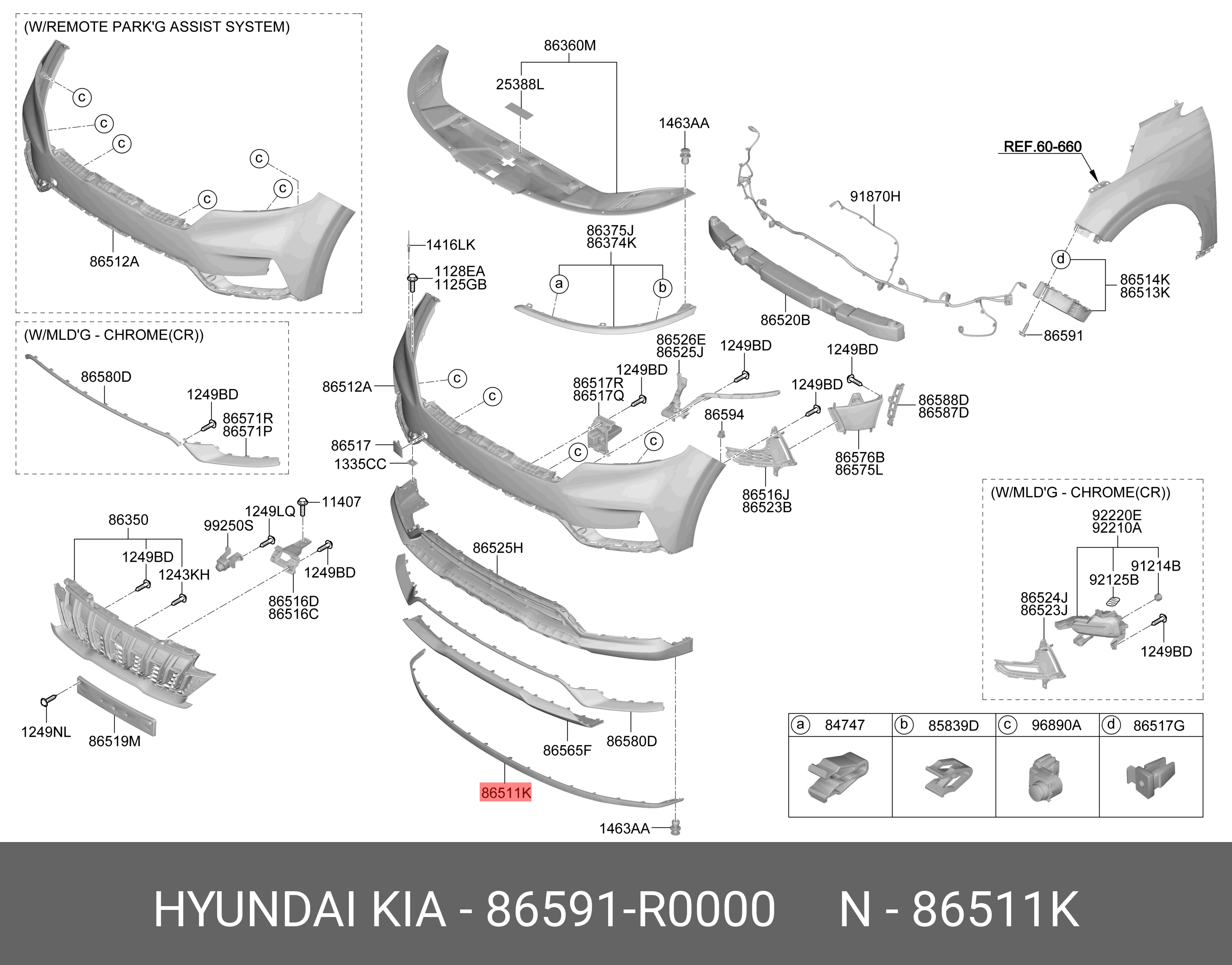 86591R0000 HYUNDAI KIA Primed bumper panel