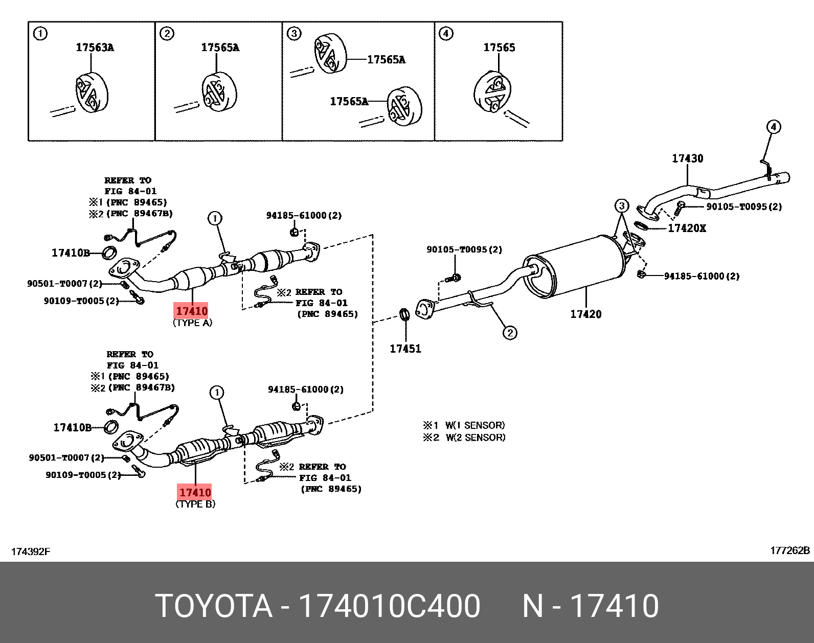 17401-0C400 TOYOTA LEXUS PIPE SUB-ASSY EXHAU