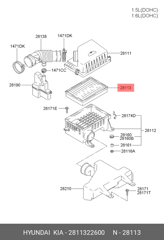 FILTRU AER HY ACC -05
