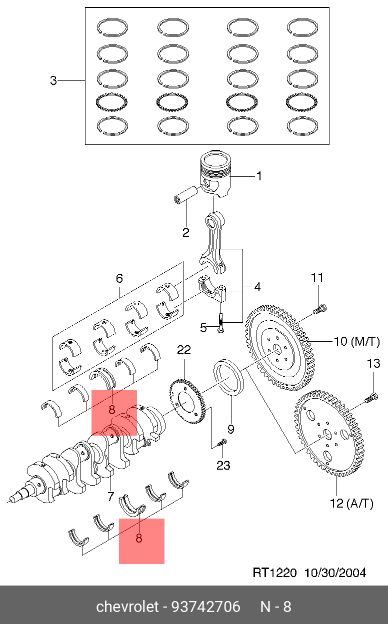 Вкладыши коренные 0.25
