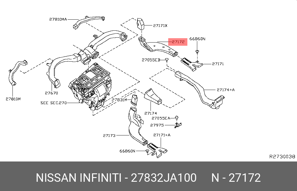 27832-JA100 NISSAN BRACKET-BACK DOOR