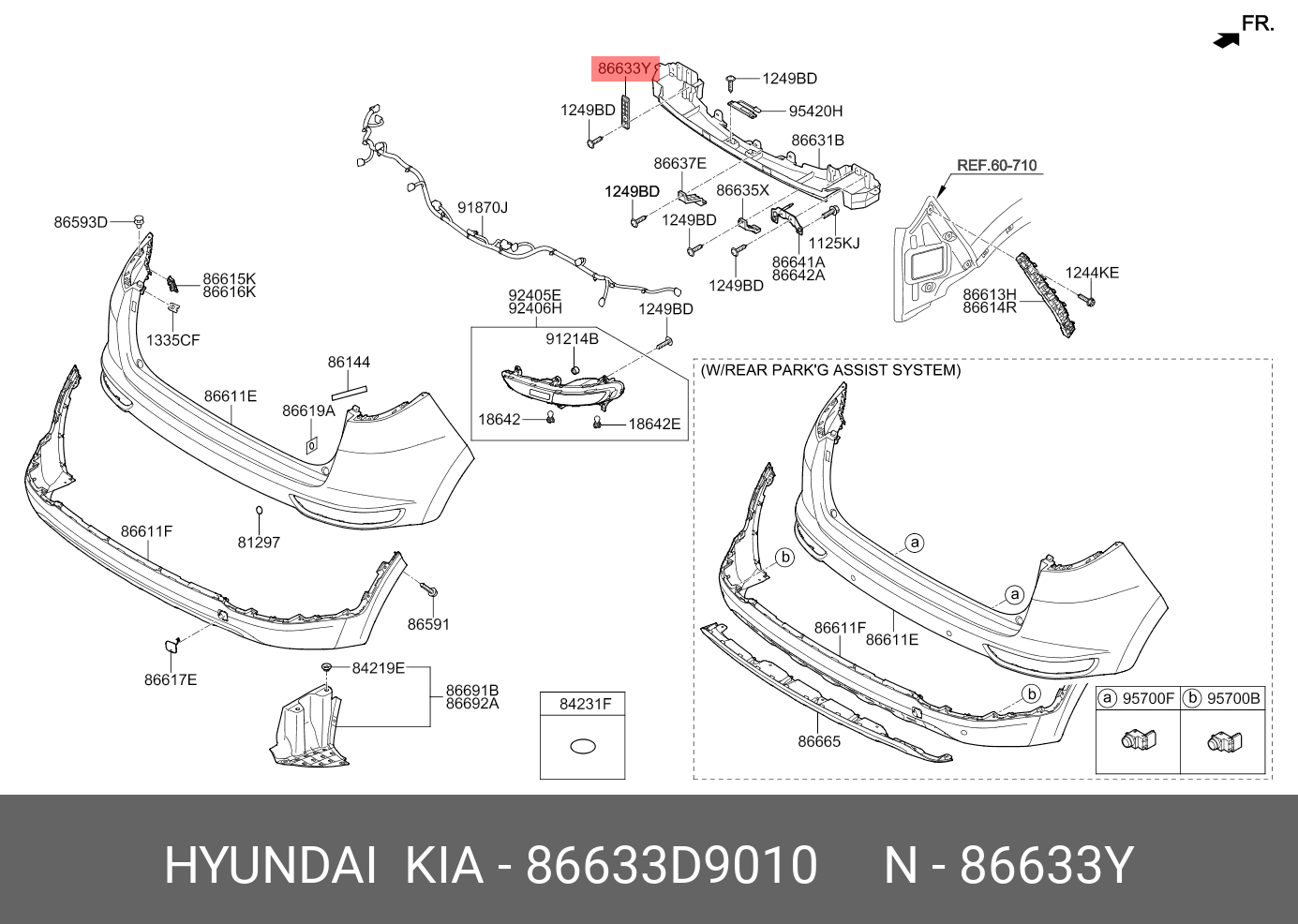 86633D9010 HYUNDAI KIA Bumper bracket