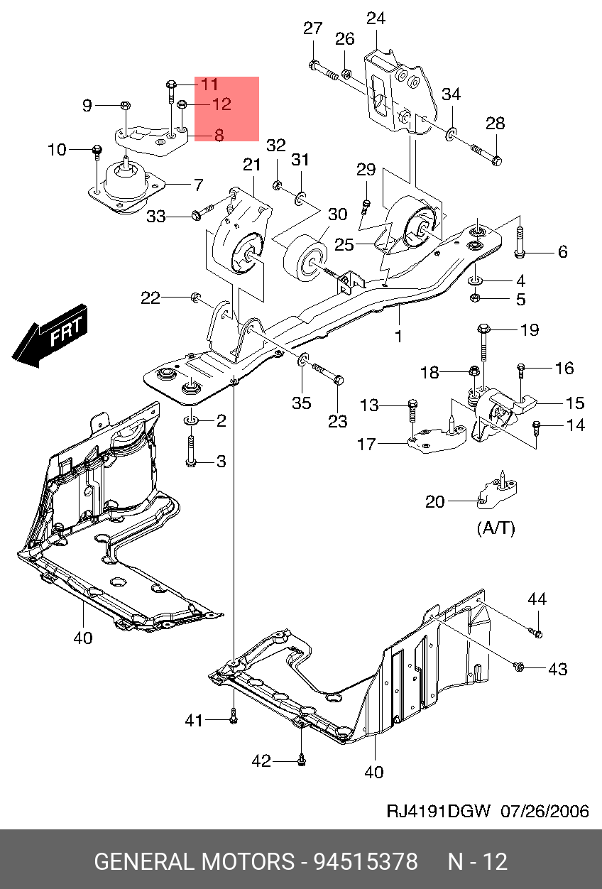 Гайка шкива кондиционера M10X1.25 S14