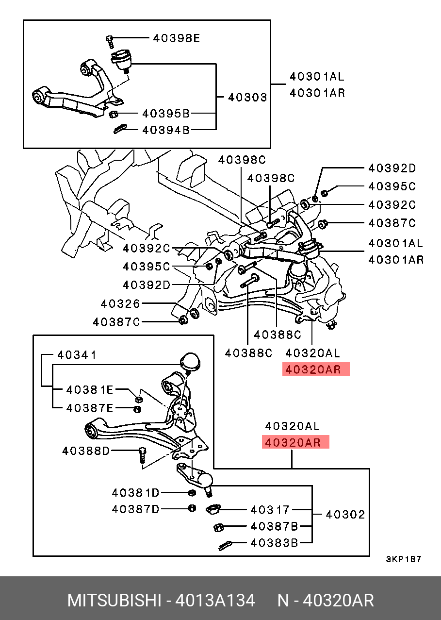 BRAT SUSPENSIE FATA INF DR. PAJERO V78W