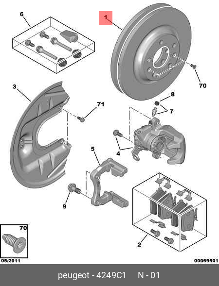 Rear brake discs, set
