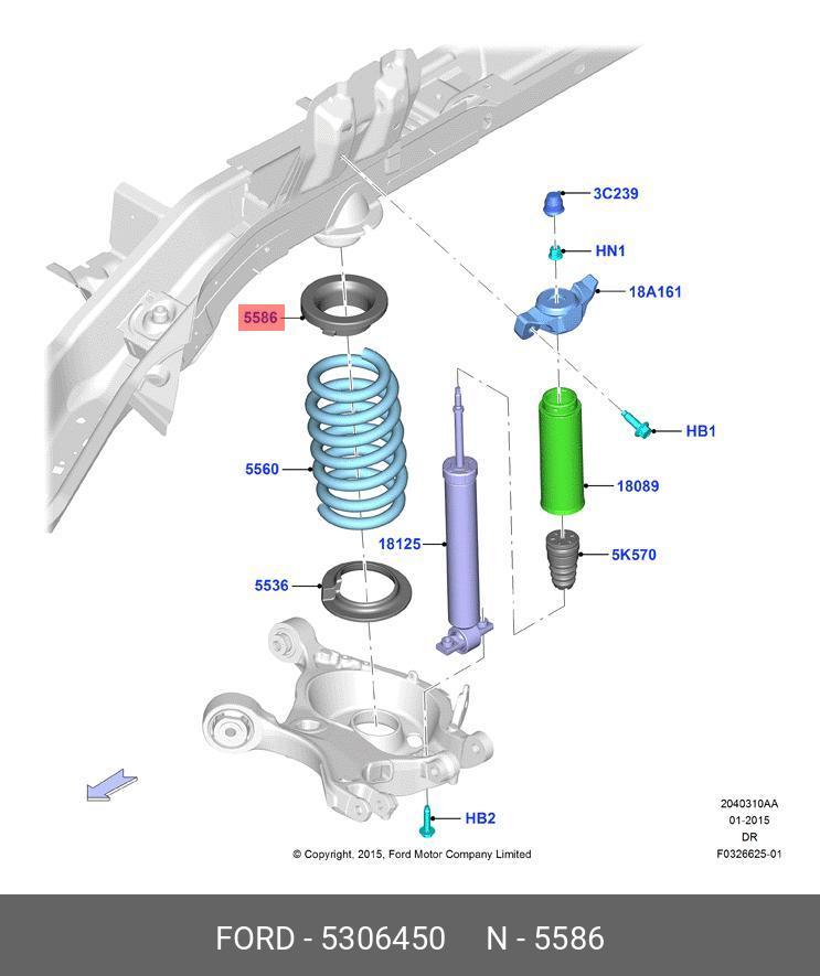 5 306 450 FORD ANTISQUEAK - REAR SPRING
