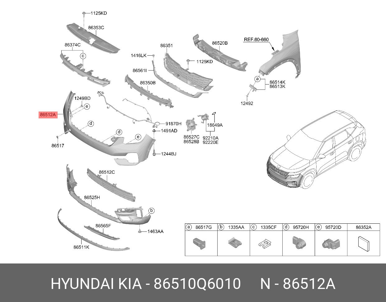 86510Q6010 HYUNDAI KIA Rear bumper