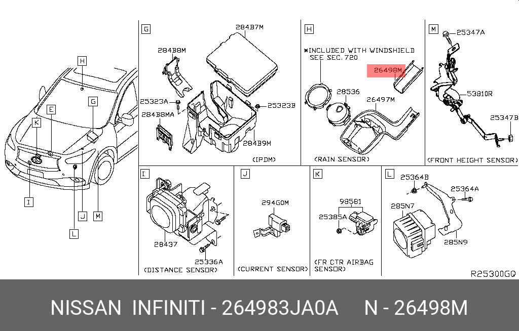 26498-3JA0A NISSAN COVER-RAIN SENS