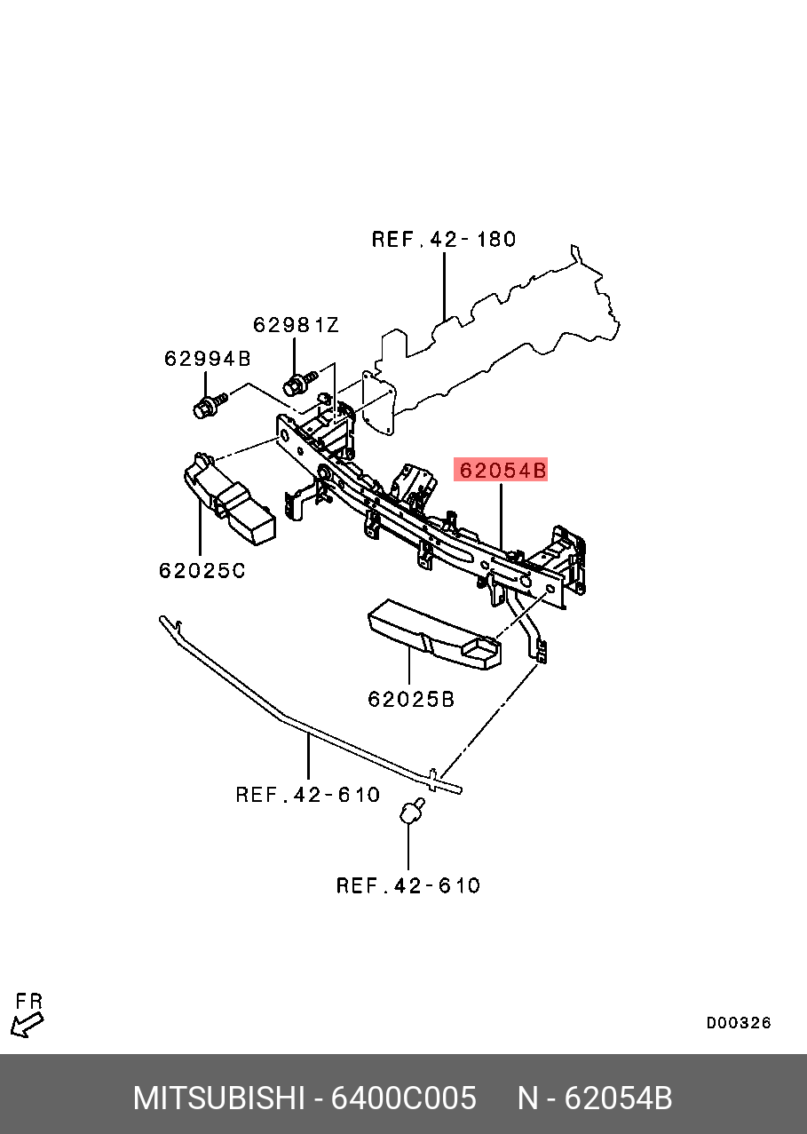 6400C005 MITSUBISHI REINFORCEMENT,FR BUMPER