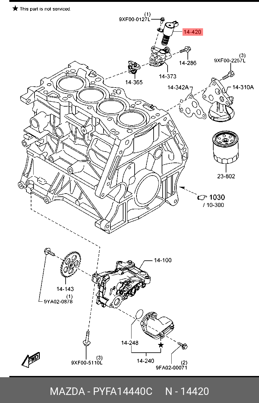 Pyfa14440c PYFA14440C MAZDA VALVE,OIL CONTROL
