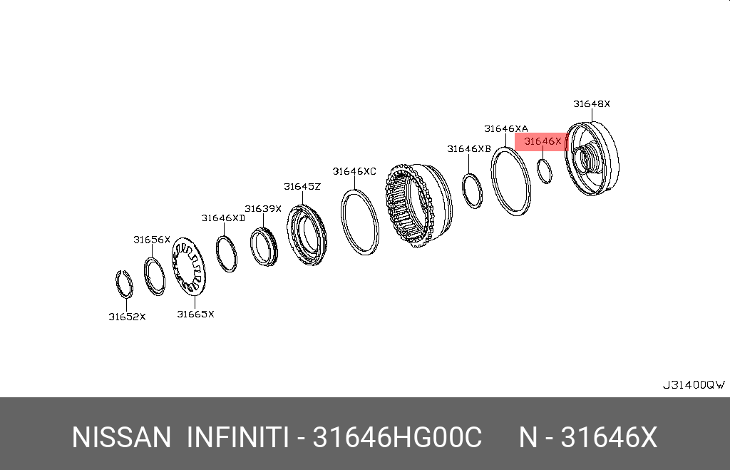 31646-HG00C NISSAN RING-SEAL,MULTI