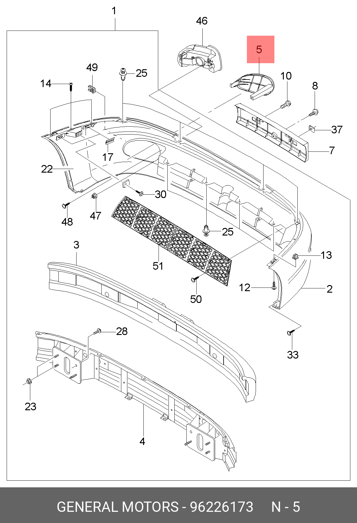 Заглушка фары противотуманной левая