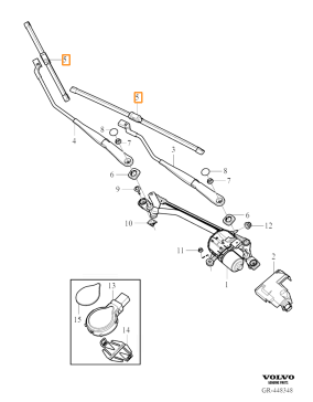 Wiper blade set, front