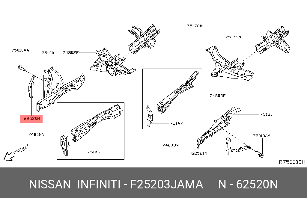 F2520-3JAMA NISSAN SUPPORT-RADIATOR CORE SIDE,RH