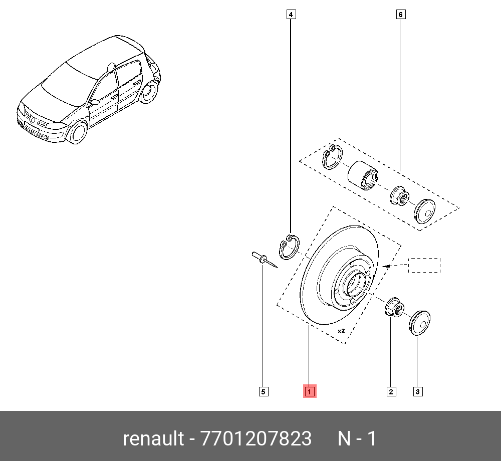 Rear brake discs, set